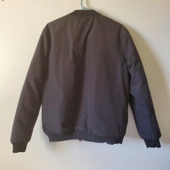 Han Ton Mens L Bomber Jacket Black Full Zip Insulated Quilted Flap Pockets - Picture 4 of 16